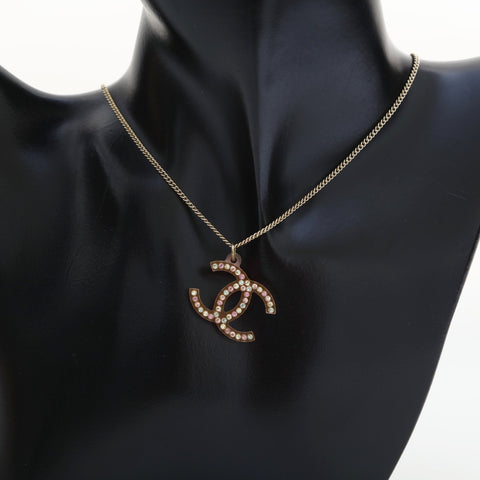 CHANEL 94A 1994 COCO Mark Rhinestone Necklace pink WS23200