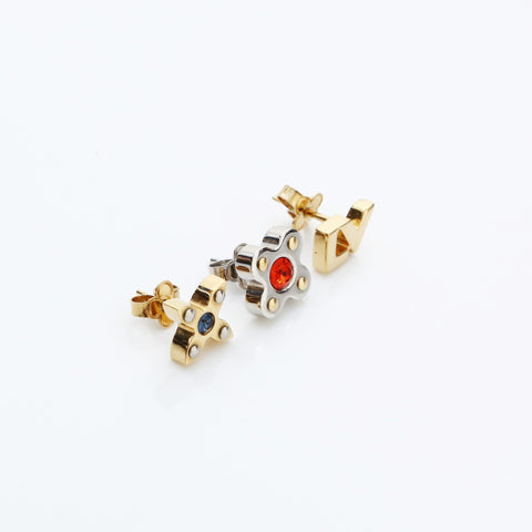 LOUIS VUITTON 2014 Boucle de Reuille Love Letters Logo 3-Piece Set Pierce Gold silver WS23202