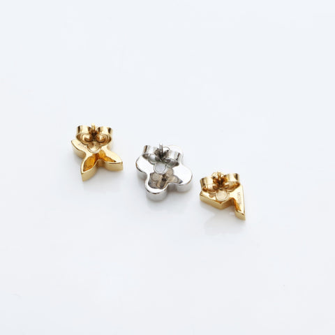 LOUIS VUITTON 2014 Boucle de Reuille Love Letters Logo 3-Piece Set Pierce Gold silver WS23202