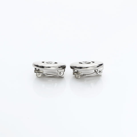 CHANEL 97P 1997 COCO Mark Round Earring Silver WS23204
