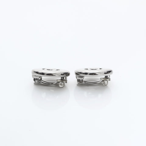 CHANEL 97P 1997 COCO Mark Round Earring Silver WS23204