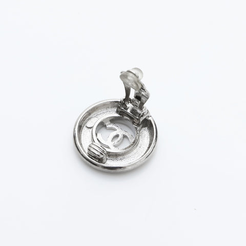 CHANEL 97P 1997 COCO Mark Round Earring Silver WS23204