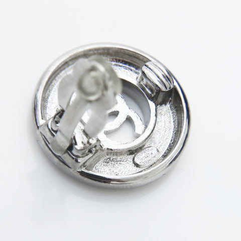 CHANEL 97P 1997 COCO Mark Round Earring Silver WS23204