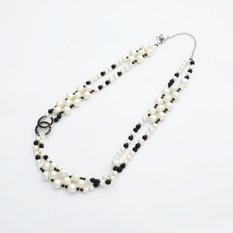 CHANEL 03C 2003 Belt COCO Mark Pearl Necklace white WS23205