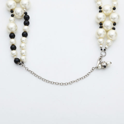 CHANEL 03C 2003 Belt COCO Mark Pearl Necklace white WS23205