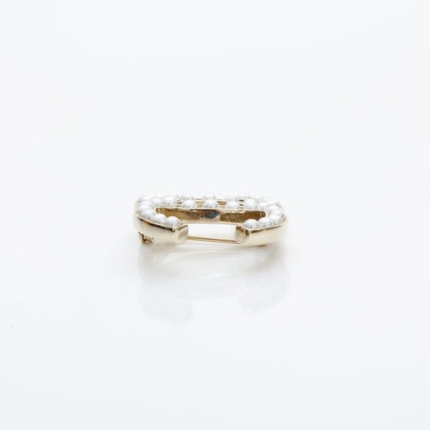 CHANEL 10V 2010 COCO Mark Pearl Mini Brooch gold WS23207