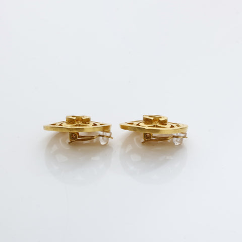 CHANEL 95P 1995 COCO Mark Round Earring gold WS23209