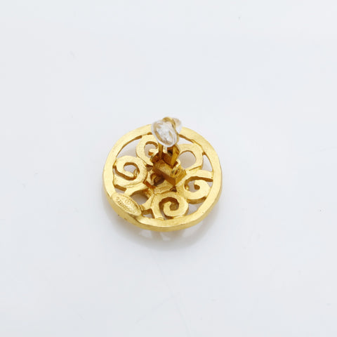 CHANEL 95P 1995 COCO Mark Round Earring gold WS23209