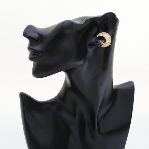 CHANEL 01P 2001 Moon Mini COCO Mark Earring gold WS23210