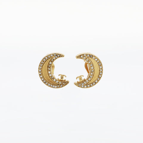 CHANEL 01P 2001 Moon Mini COCO Mark Earring gold WS23210