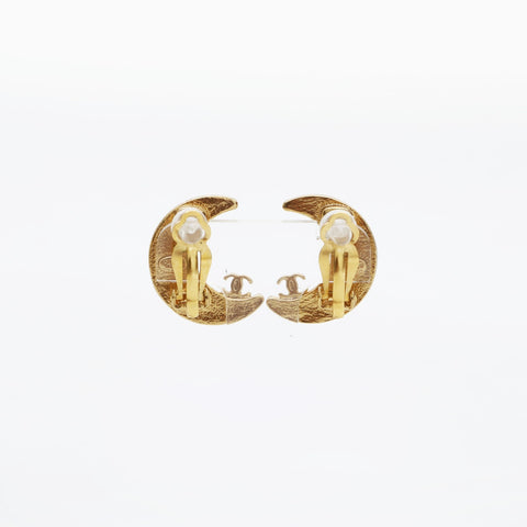 CHANEL 01P 2001 Moon Mini COCO Mark Earring gold WS23210