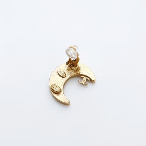 CHANEL 01P 2001 Moon Mini COCO Mark Earring gold WS23210