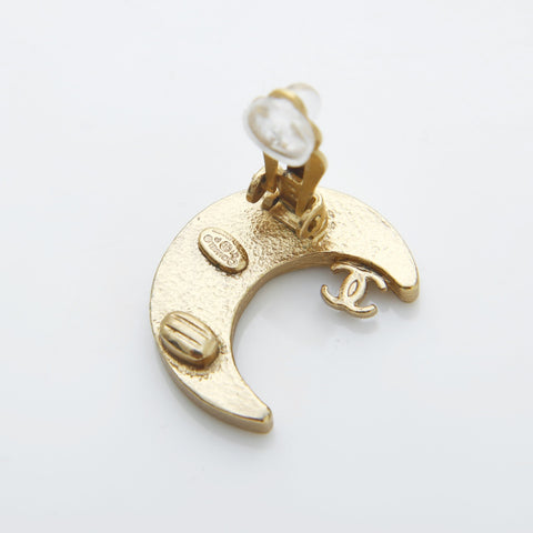 CHANEL 01P 2001 Moon Mini COCO Mark Earring gold WS23210