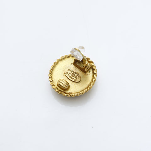 CHANEL 95P 1995 COCO Mark Round Earring gold WS23216
