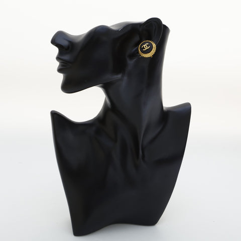 CHANEL 95P 1995 COCO Mark Round Earring gold WS23216