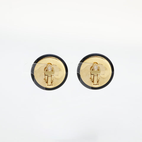CHANEL 1954-1985 Large Matelass COCO Mark Button Earring gold WS23217