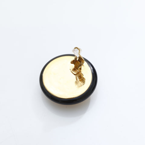 CHANEL 1954-1985 Large Matelass COCO Mark Button Earring gold WS23217