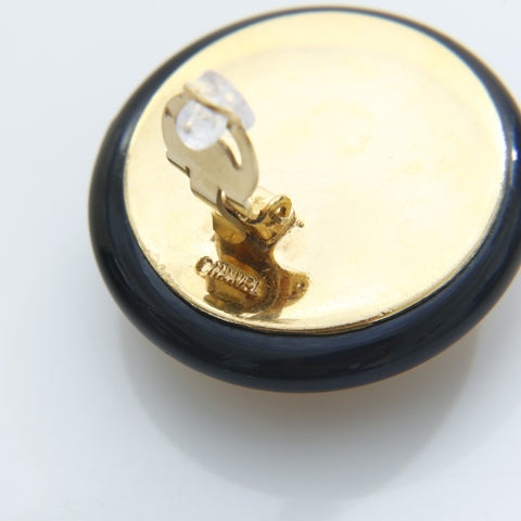 CHANEL 1954-1985 Large Matelass COCO Mark Button Earring gold WS23217