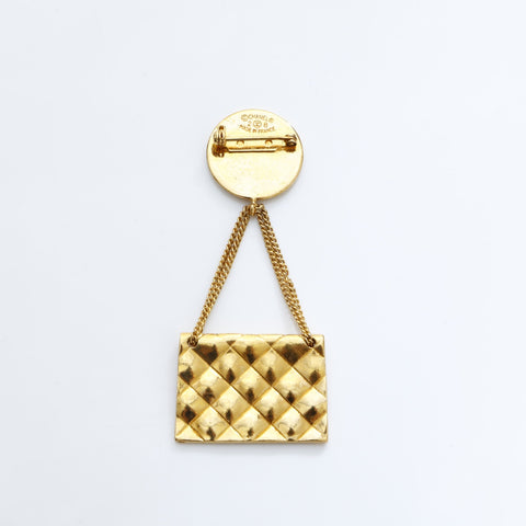 CHANEL Matelasse Bag Coin COCO Mark 2cc8 1993 Brooch gold WS23219