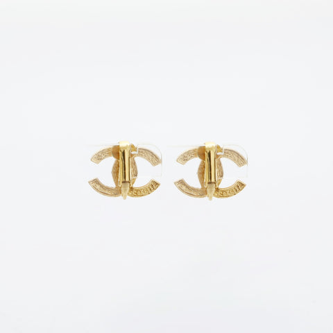 CHANEL COCO Mark Rhinestone 1954-1985 Earring gold WS23220
