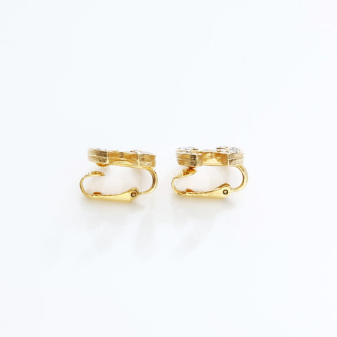 CHANEL COCO Mark Rhinestone 1954-1985 Earring gold WS23220