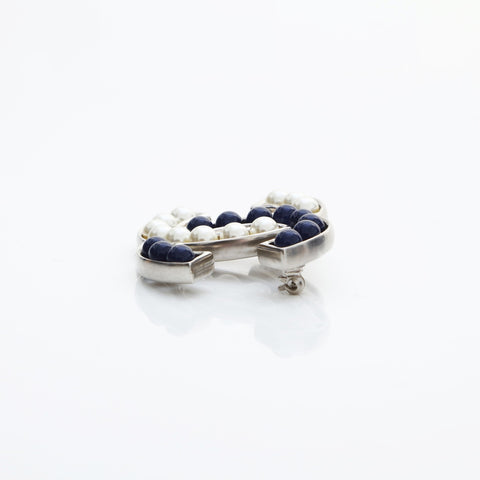 CHANEL B15P 2015 COCO Mark Brooch Blue white WS23221