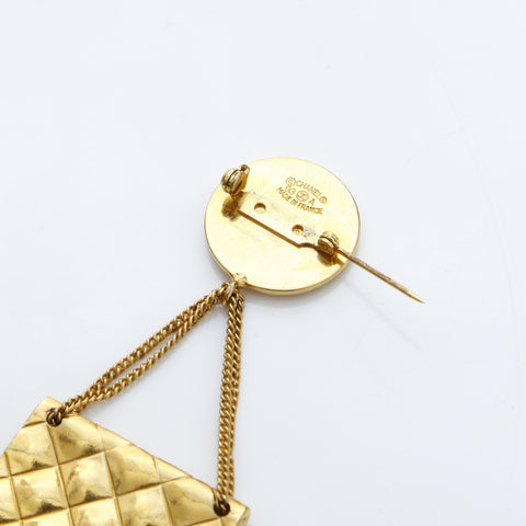 CHANEL Matelasse Bag Coin COCO Mark 96A 1996 Brooch gold WS23222