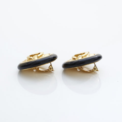 CHANEL 1954-1985 Large Matelass COCO Mark Button Earring gold WS23223