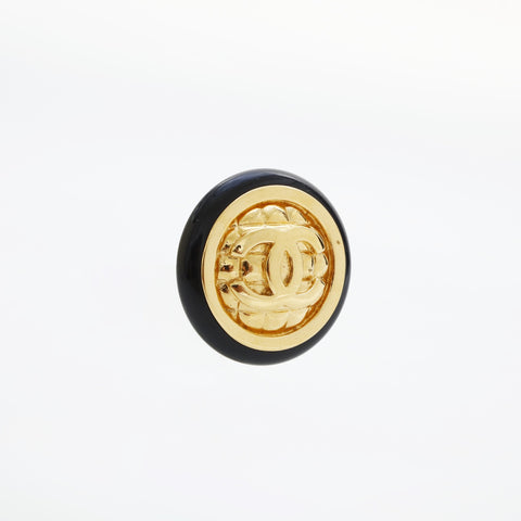 CHANEL 1954-1985 Large Matelass COCO Mark Button Earring gold WS23223