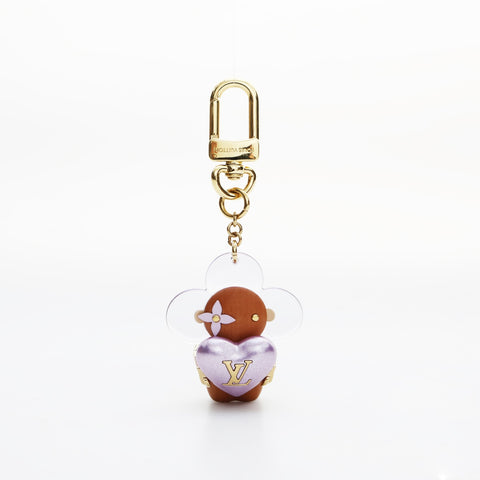 LOUIS VUITTON 2023 Vivienne Amour Charm Wood key ring purple WS23225