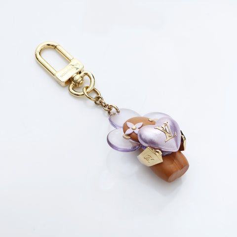 LOUIS VUITTON 2023 Vivienne Amour Charm Wood key ring purple WS23225