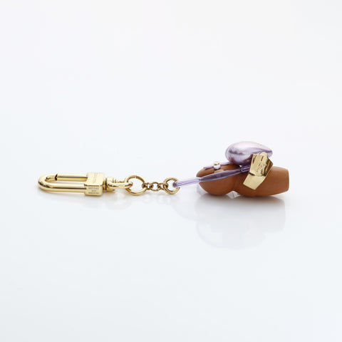 LOUIS VUITTON 2023 Vivienne Amour Charm Wood key ring purple WS23225