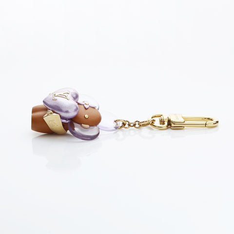 LOUIS VUITTON 2023 Vivienne Amour Charm Wood key ring purple WS23225