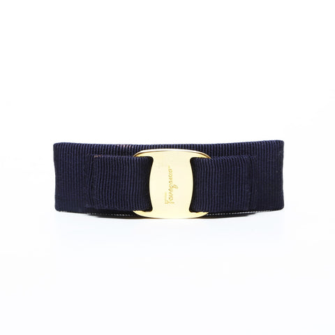 Salvatore Ferragamo Vara Hair Clip Barrette hair accessory Navy WS23227