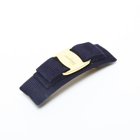 Salvatore Ferragamo Vara Hair Clip Barrette hair accessory Navy WS23227