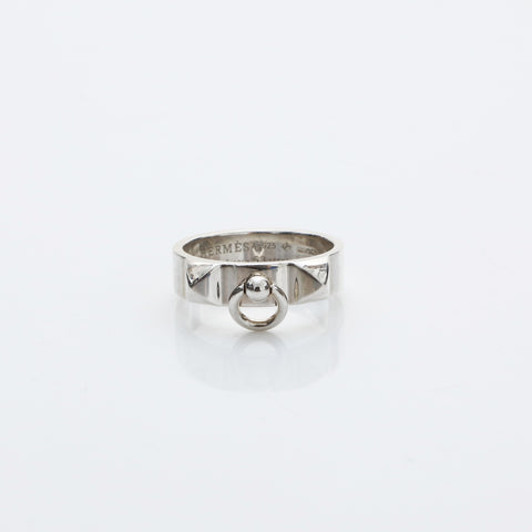 HERMES Size:53 925 Collier Dossien Ring Silver WS23229