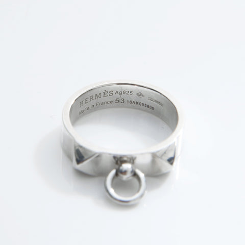 HERMES Size:53 925 Collier Dossien Ring Silver WS23229