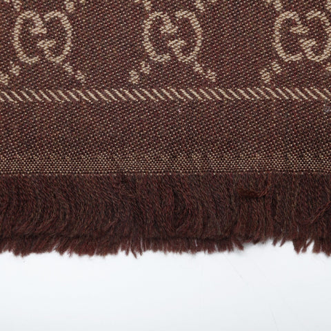 GUCCI GG pattern wool Scarf Brown WS23230