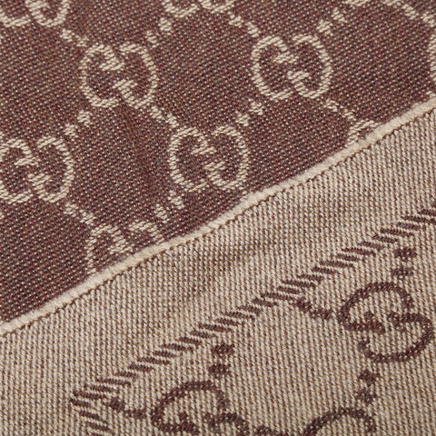 GUCCI GG pattern wool Scarf Brown WS23230