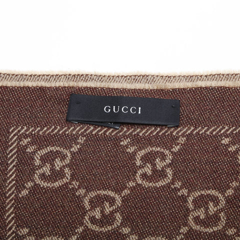 GUCCI GG pattern wool Scarf Brown WS23230