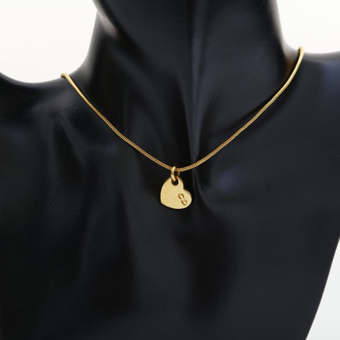 Christian Dior CD logo heart Necklace gold WS23231