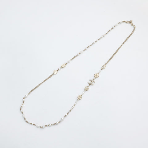 CHANEL COCO Mark Pearl Long Icon Motif A20C 2020 Necklace gold WS23234