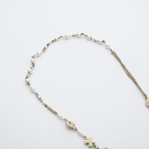 CHANEL COCO Mark Pearl Long Icon Motif A20C 2020 Necklace gold WS23234