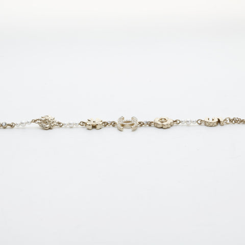 CHANEL COCO Mark Pearl Long Icon Motif A20C 2020 Necklace gold WS23234