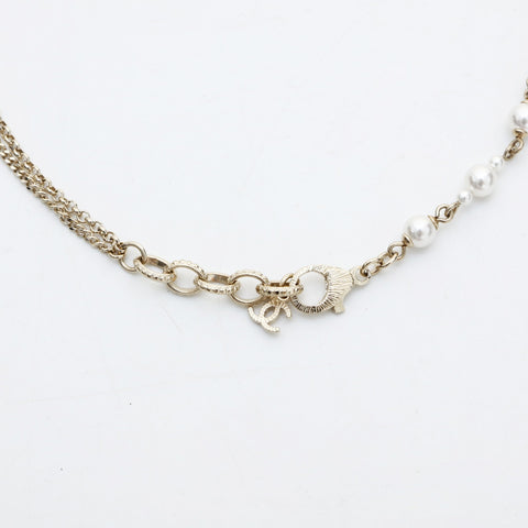 CHANEL COCO Mark Pearl Long Icon Motif A20C 2020 Necklace gold WS23234