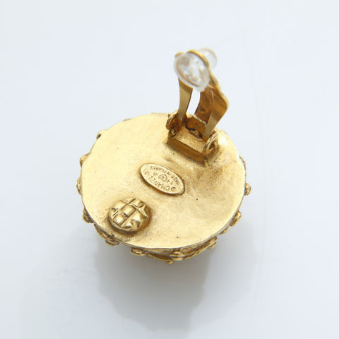 CHANEL 94A 1994 COCO Mark Pearl Earring gold WS23235