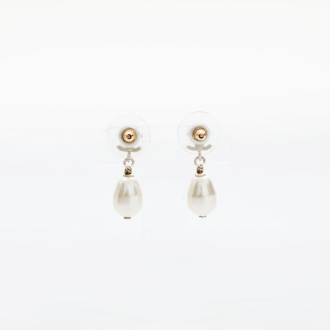 CHANEL COCO Mark Drop Pearl Necklace gold WS23236