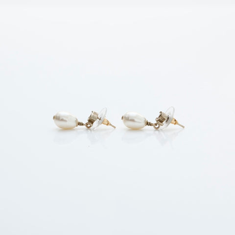 CHANEL COCO Mark Drop Pearl Necklace gold WS23236