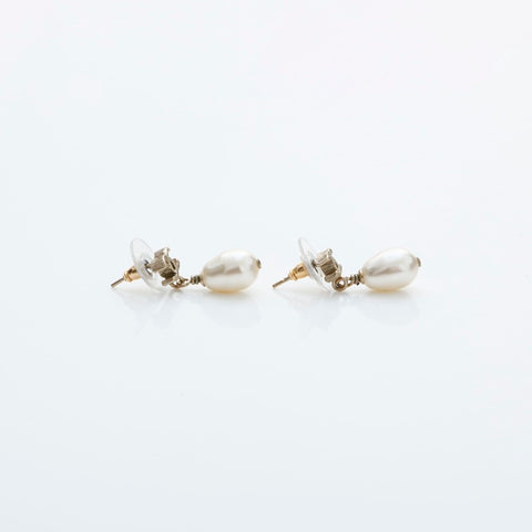 CHANEL COCO Mark Drop Pearl Necklace gold WS23236