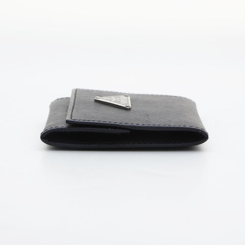 PRADA Saffiano Leather Triangle Logo Coin case black WS23237